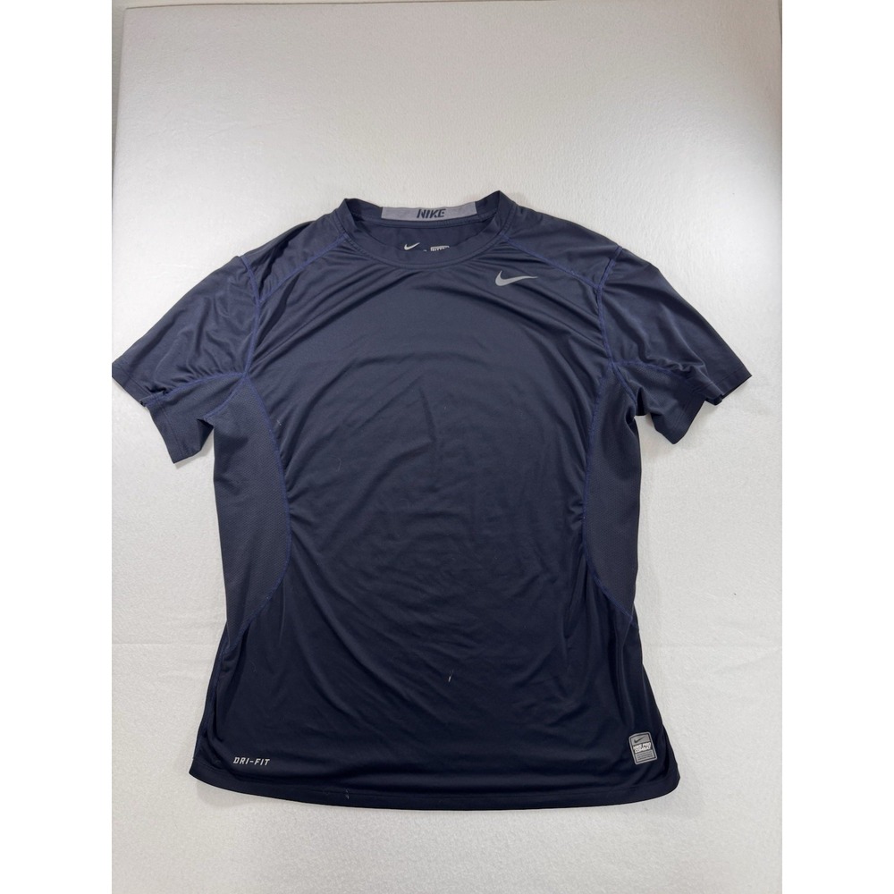 Nike Pro Combat T Shirt Mens XL Black Fitted Short Sleeve Stretch Running Gym